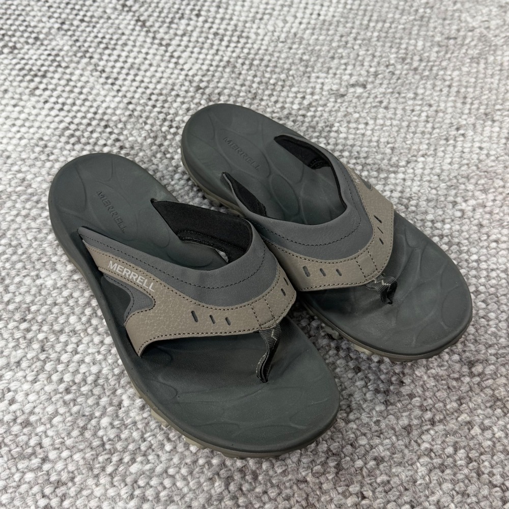 Merrell Flip Flop Sandals Mens 8 Grey J036879 Athletic Outdoor Hiking Comfort